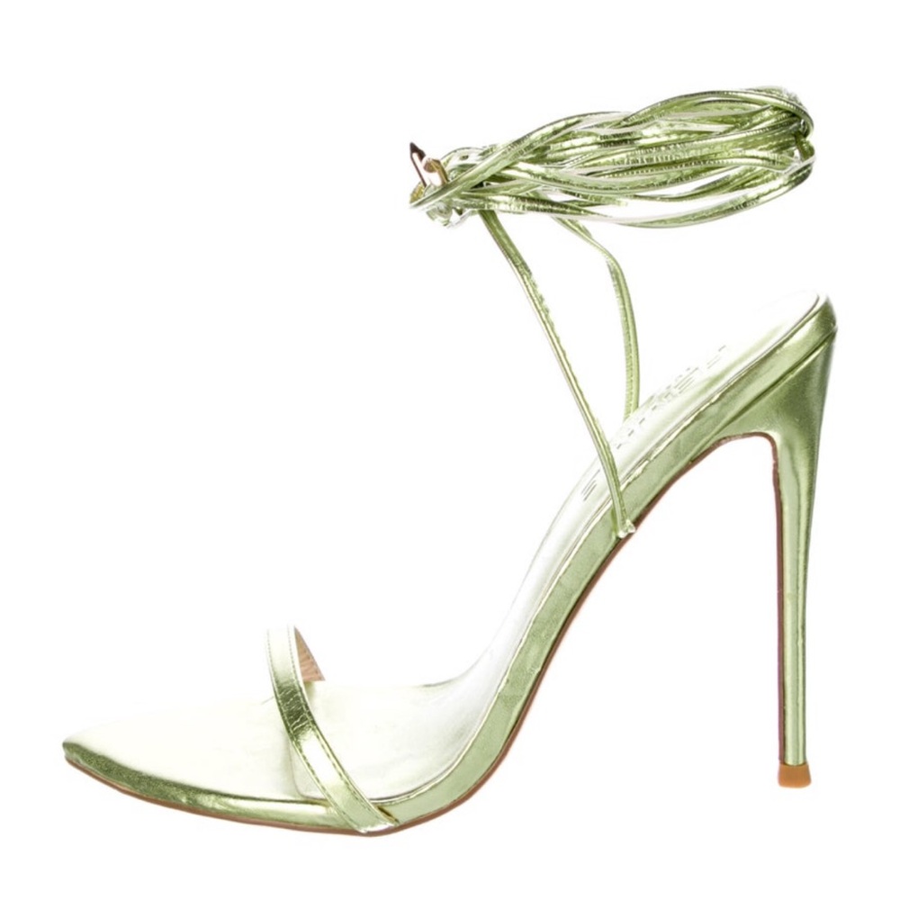 Chic Metallic Green Stiletto Heels